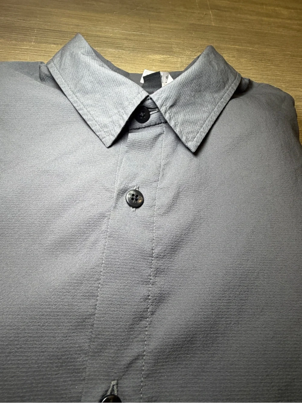 Adidas City Escape Premium  gray Button down Shirt with orange mesh mens small
